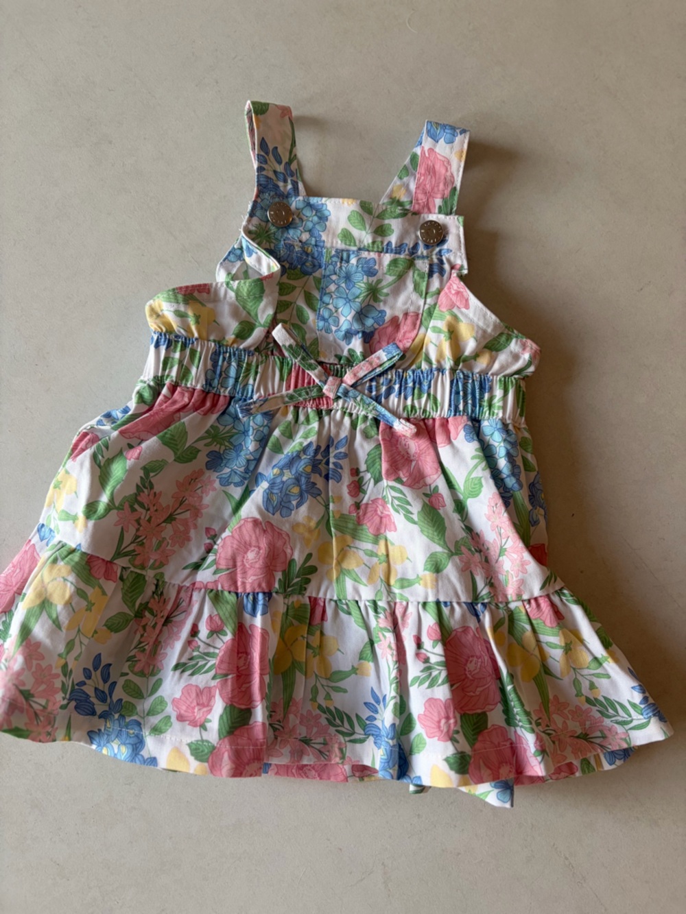 Nanette Lepore Floral Overall Dress in Pink, Blue & Green